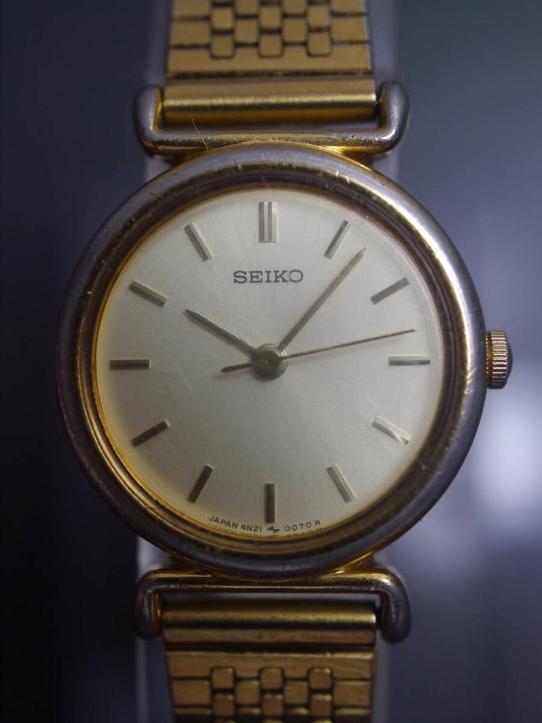 SEIKO кварцевые рабочие часы с 3 стрелками, ремешок, 4N21-0052, женские часы, ae434, состояние.