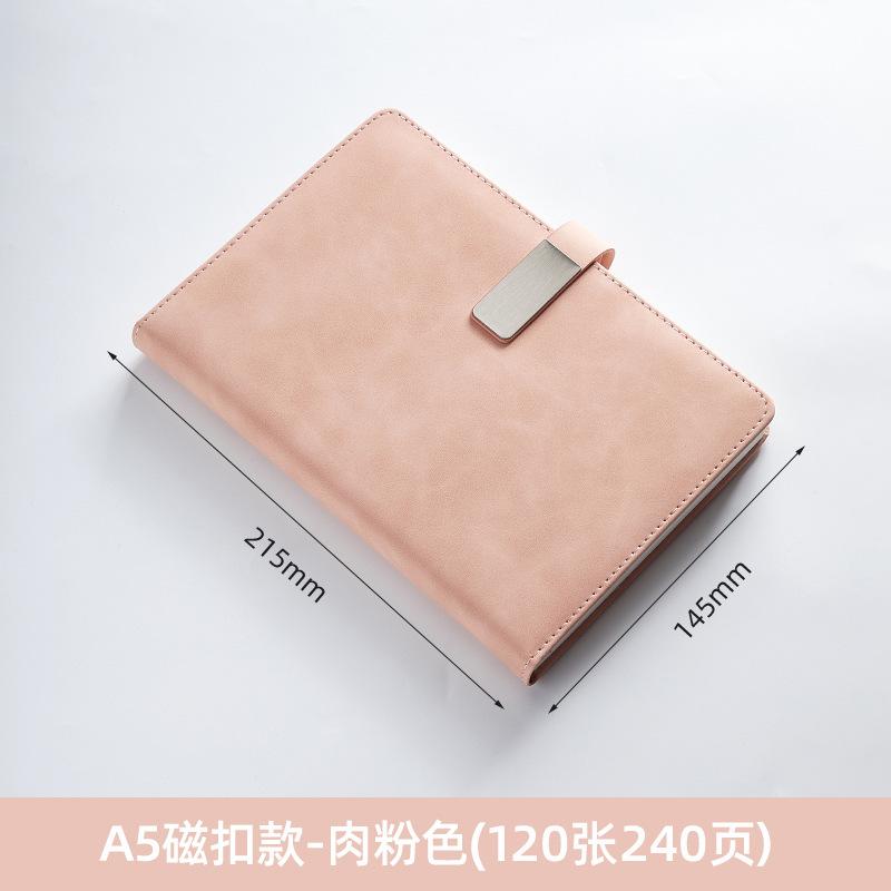 Customized A3 Hardcover Leather Bound Notebook with Logo Buckle 100 Sheets Thermal Binding for Office Business Meetings Record