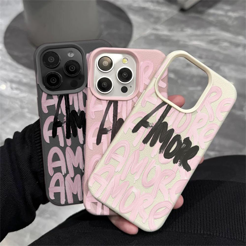 Ударопрочный Противоударный Чехол-Рисунок Amore Doodle для Samsung A54 A55 A56 S24 Ultra S25 Ultra S24 Fe A17 A26 Высококачественный Funda