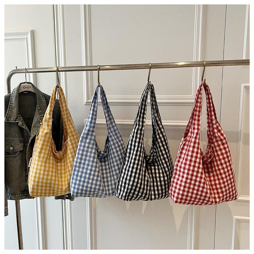 Korean Lightweight Plaid Underarm Bags Multifunctional Large Capacity Women's Handbag Single Shoulder Bag Women