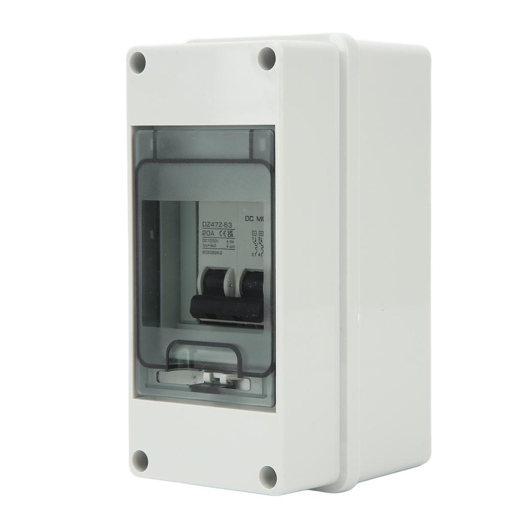 2P PV System DC Mini Circuit Breaker with Box IP65 Waterproof Solar PV Disconnect Switch DC1000V 20A