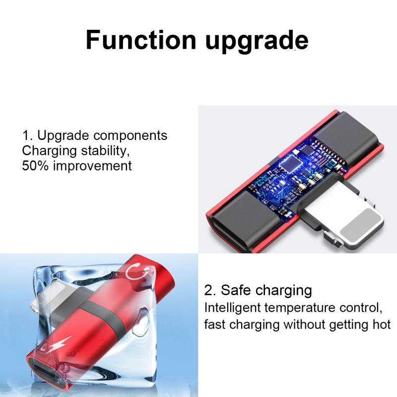 FONKEN 2 In 1 Charging Splitter Adapter Headphone Charging USB Type C Adapter Audio Charger Cable