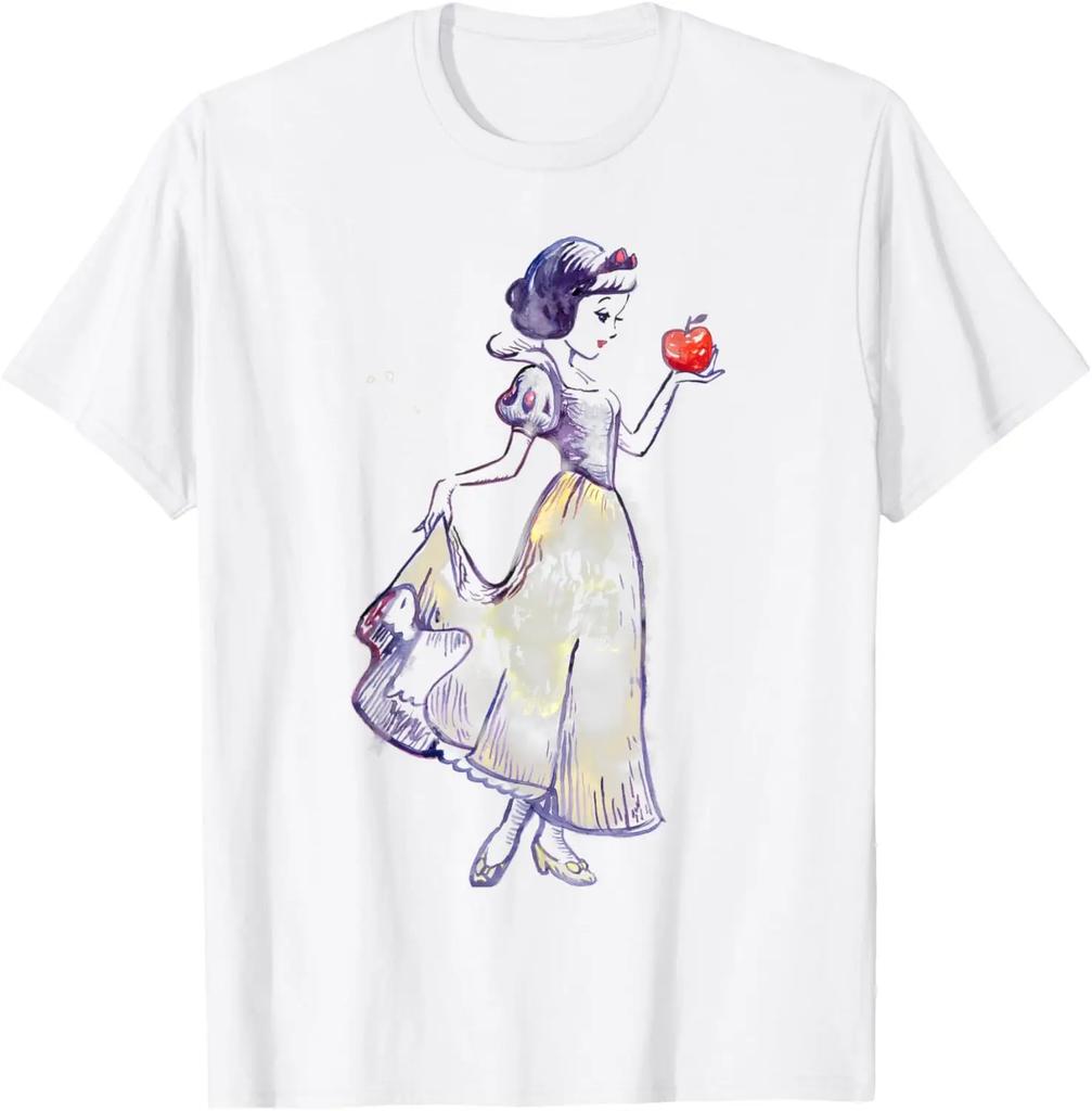 Hot Fashion Disney Snow White Apple Sketch T-Shirt S-4XL Four Seasons