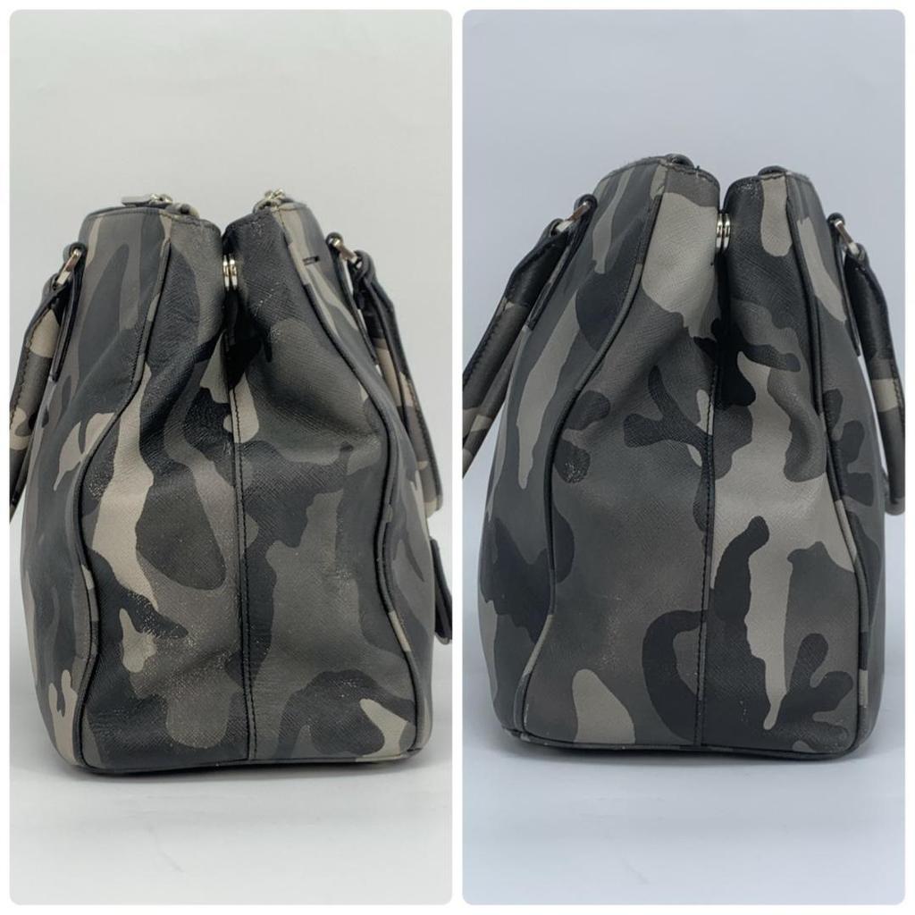 PRADA Handbag Tote Bag 2-Way Shoulder Bag Crossbody Bag Silver Hardware Leather Genuine Leather Camo Camouflage