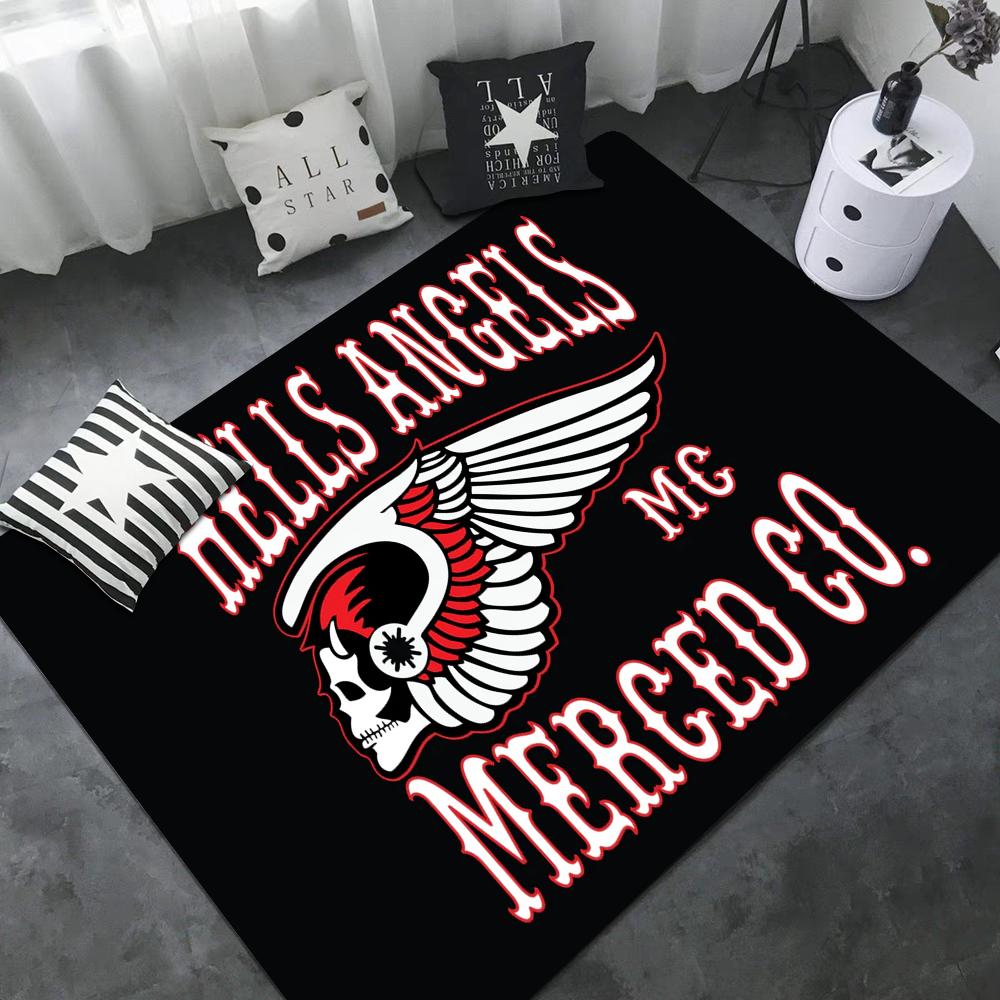 Hell Angels Винтажный Коврик для Двери Мотоцикл Нескользящие Коврики для Ванной Туалета Ковер в Спальню Нордический Домашний Декор