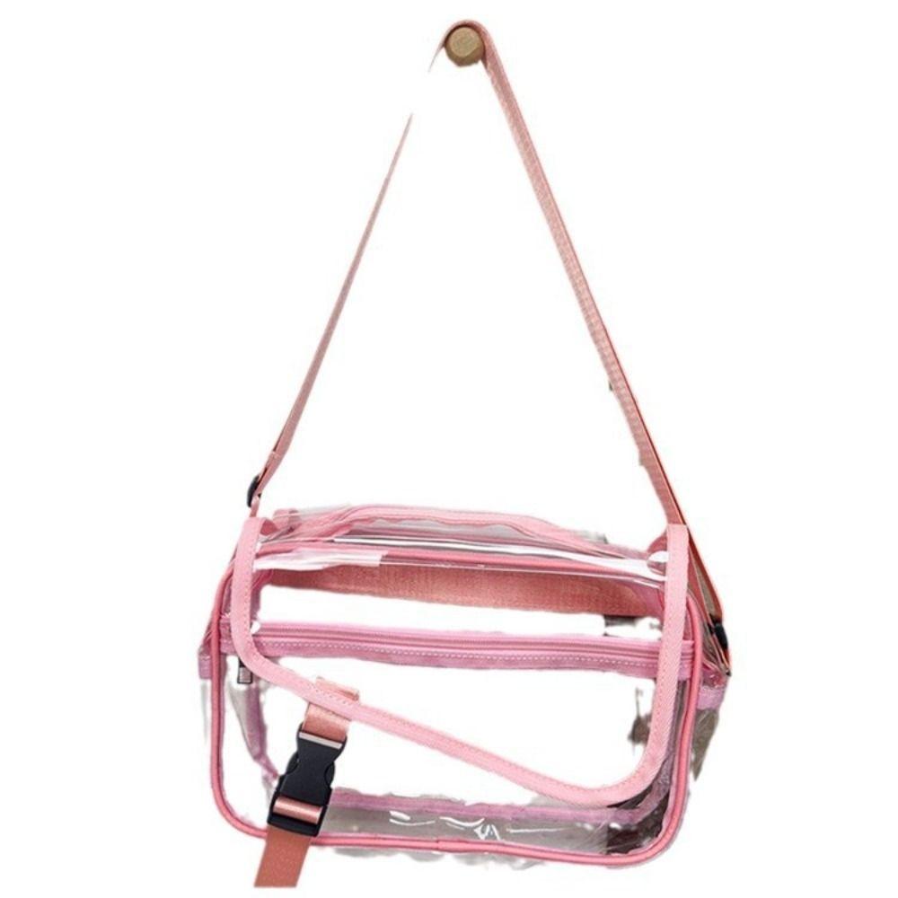 Zipper Crossbody Bag Transparent Tote Handbag Simple Fashion Shoulder Bag  Travel