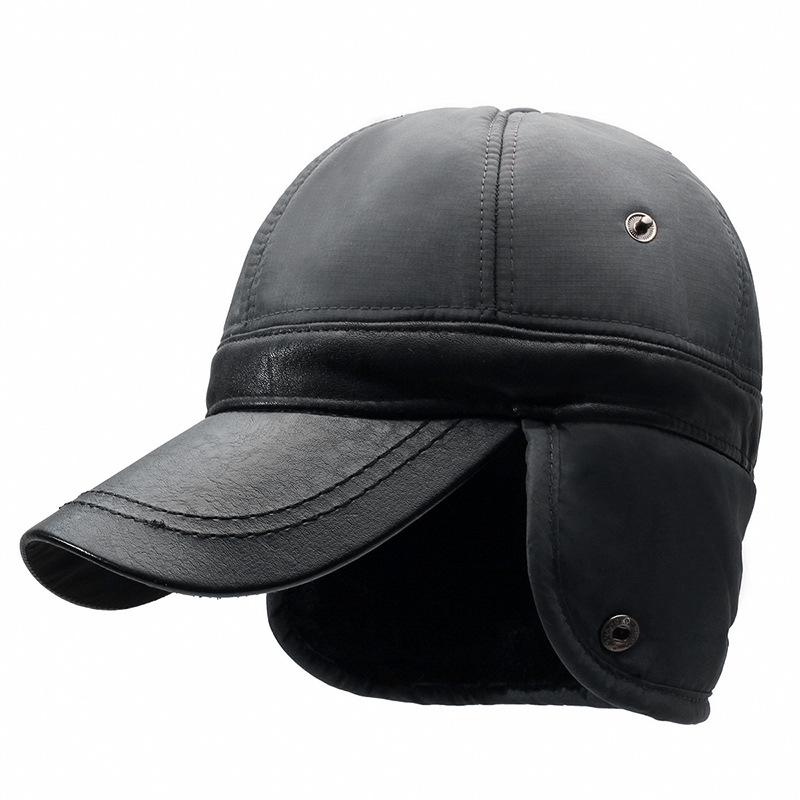 Зимняя плюшевая хлопковая бейсболка для защиты ушей для мужчин среднего и пожилого возраста — сохраняет тепло и защищает от ветра, стиль Лэй Фэн