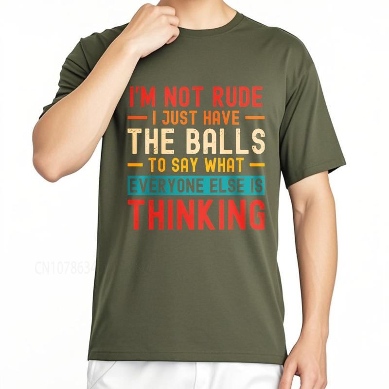 Oversized summer Boys t shirt Im Not Rude I Just Have The Balls To Say What Everyone Else Is Thinking Short Sleeve Rock ONeck