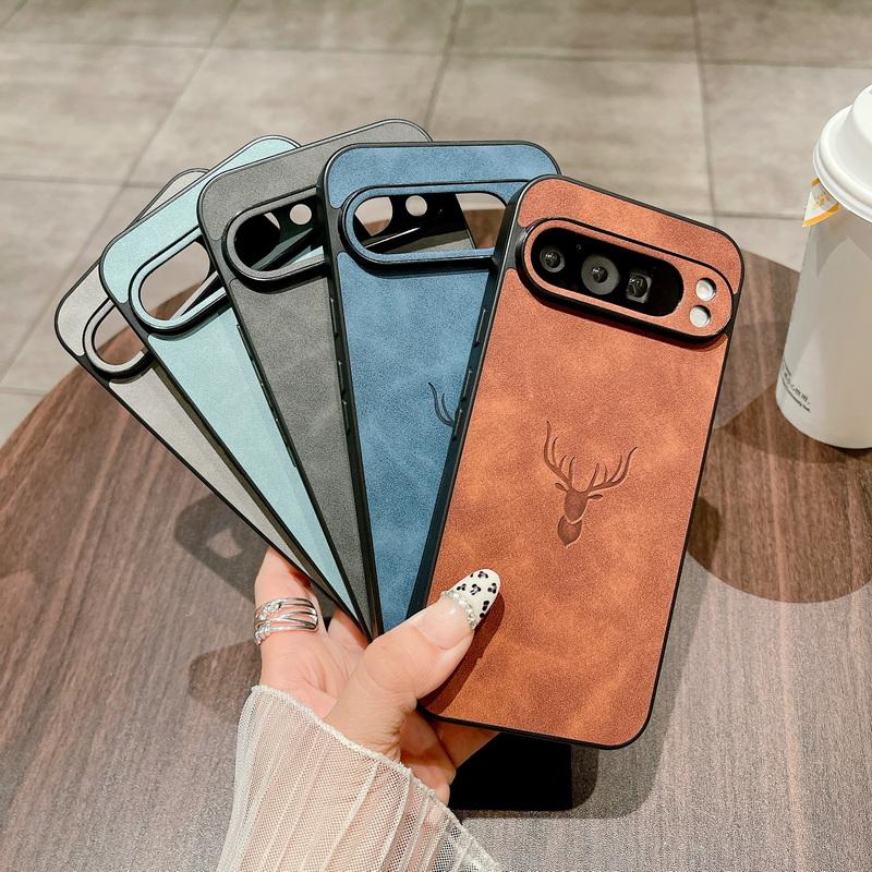 Матовый кожаный чехол с рисунком оленя для Google Pixel 9 Pro XL 8A 8 Pro 7A 7, однотонный мягкий ударопрочный тонкий чехол для телефона из ТПУ