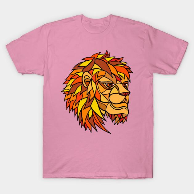 T Shirt Women Male Lion Head Mosaic Harajuku Print Kawaii Tshirt Summer Short Sleeve Female T-Shirt Top Tee