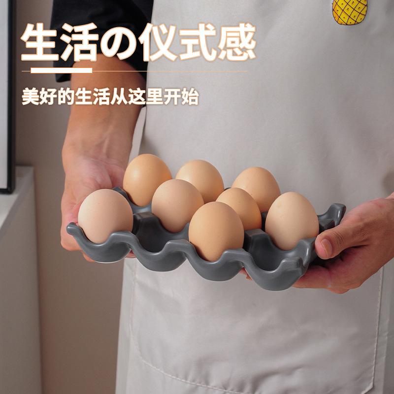 Лоток для хранения яиц на 6/12 ячеек Керамическая посуда Кухонная решетка для яиц Холодильник Подставка для яиц Бытовые принадлежности для хранения на кухне