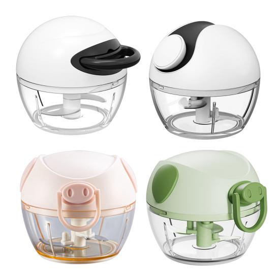 Mini Manual Garlic Chopper Portable Hand-Pull Food Processor for Garlic Ginger Chili Efficient Food Preparation Kitchen Gadget