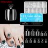 550 Pcs Full Cover Fake Toenail Ultra Thin Natural Clear Press On Toe Foot Nails Tips Artificial Acrylic False Nail Art Manicure Tool