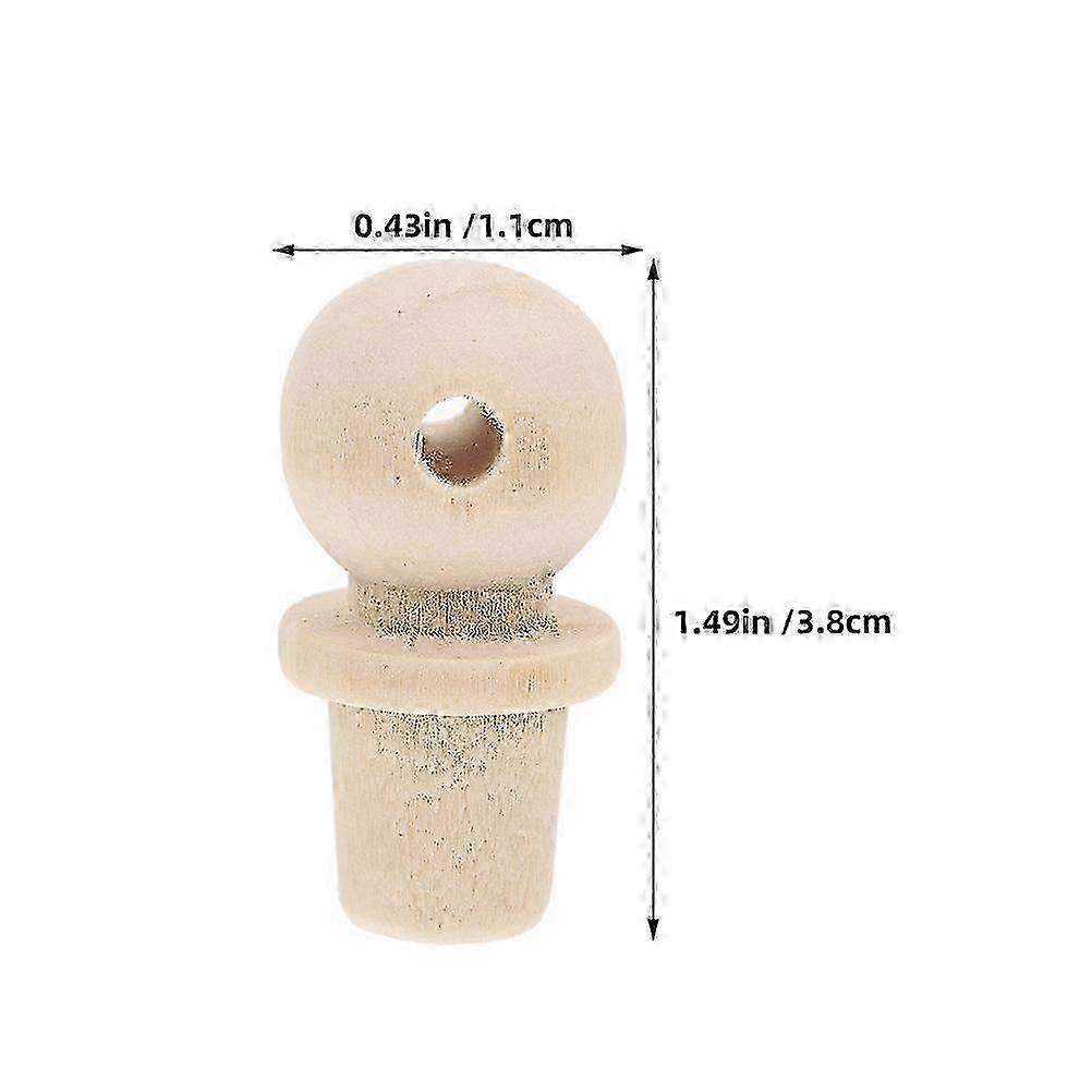 2026 MLINS 10pcs Wooden Finials Water Corks Accessories Wood Mini Finials Replacement Toppers Small Stopper Wood Corks