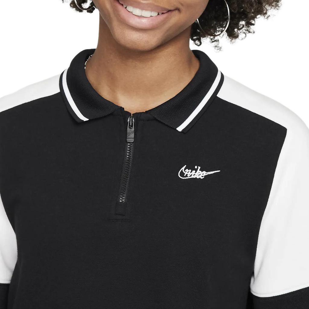 Nike Футболка-поло Colorblock с коротким рукавом, спортивная, повседневная, женская, топы, черный, белый FV0188-010