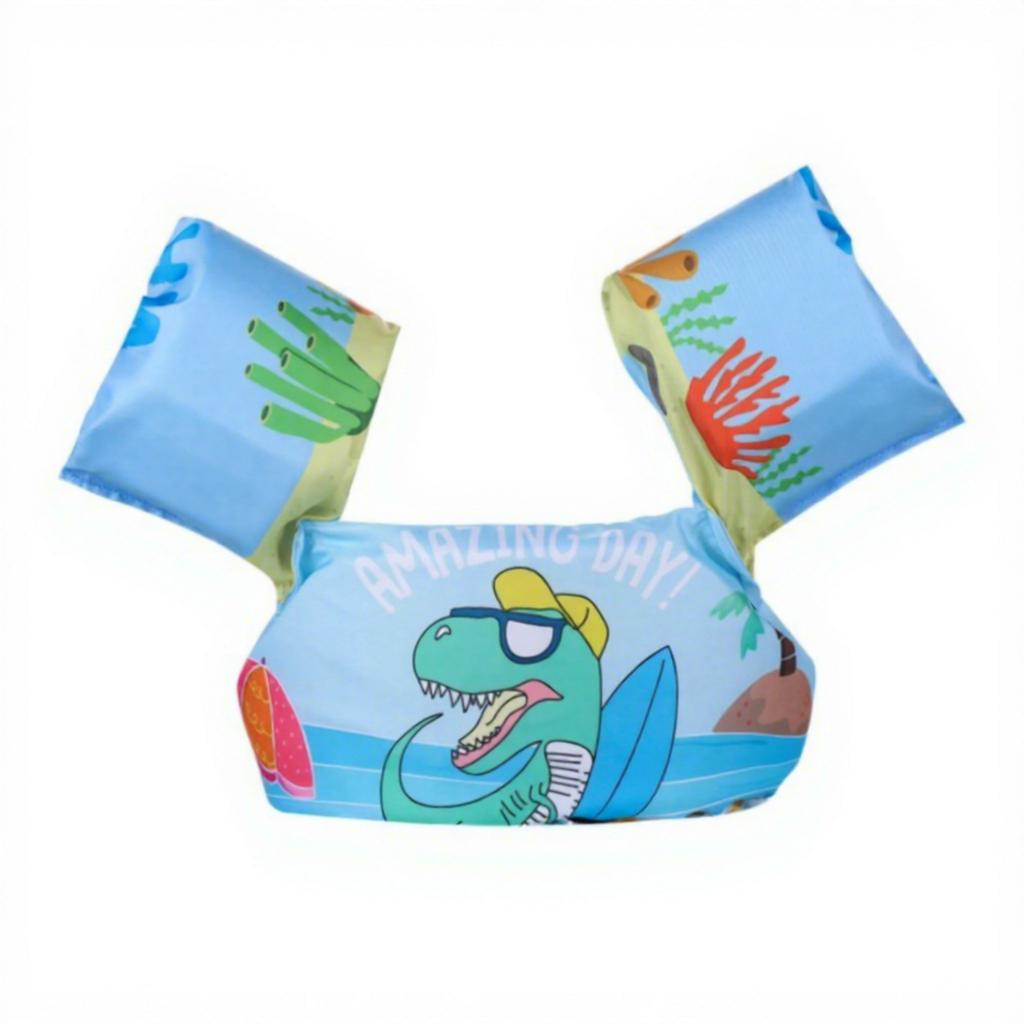 Cartoon Children's Buoyant Swimming Arm Ring Float Vest with Nylon/Polyester Material Life Jacket for Water Sports and Fishing