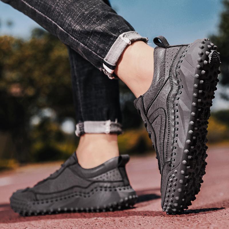 Fashion Leather Fashion Walking Shoes Breathable Men All-match Mens Sneakers Lace-Up Luxury Brand Men Casual Shoes Male Outdoor Footwear