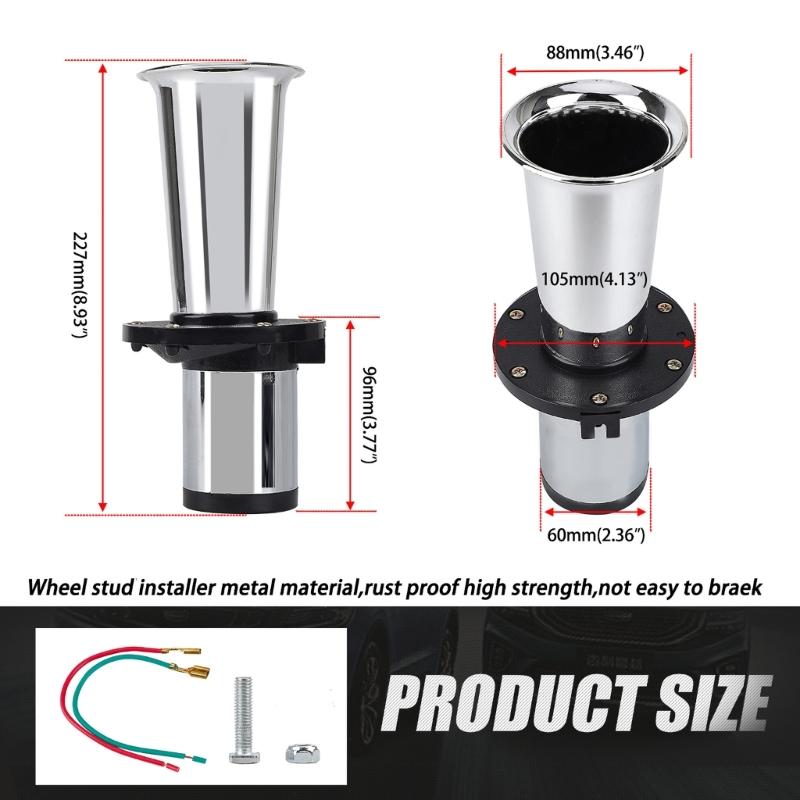 Horn Train Horn for Truck/Car Air Horn Chromes Plated Trumpet Super Loud 110dB for 12V Car Truck Motorbike Boats