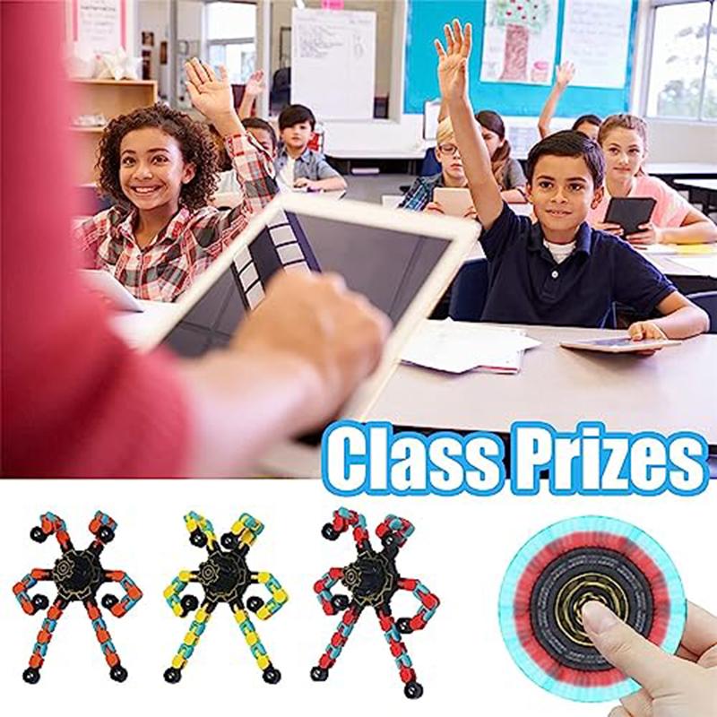 Забавный Робот Спиннер-игрушка для пальцев Сделай сам Деформируемая цепь Игрушки-спиннеры Снятие стресса Сенсорные игрушки Гироскоп на кончике пальца СДВГ Аутизм Дети Взрослые