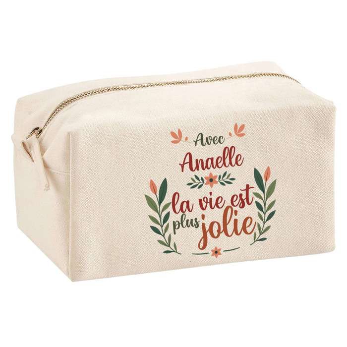 Trousse multifonction Anaelle la vie est plus jolie Cadeau Anniversaire Idée Personnalisé | Trousse Scolaire Fournitures Bureau