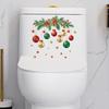 PVC Toilet Lid Sticker Christmas Ball Sticker, Removable Bathroom Wall Decoration Decal, Waterproof Decal for Holiday Party Pattern Decals