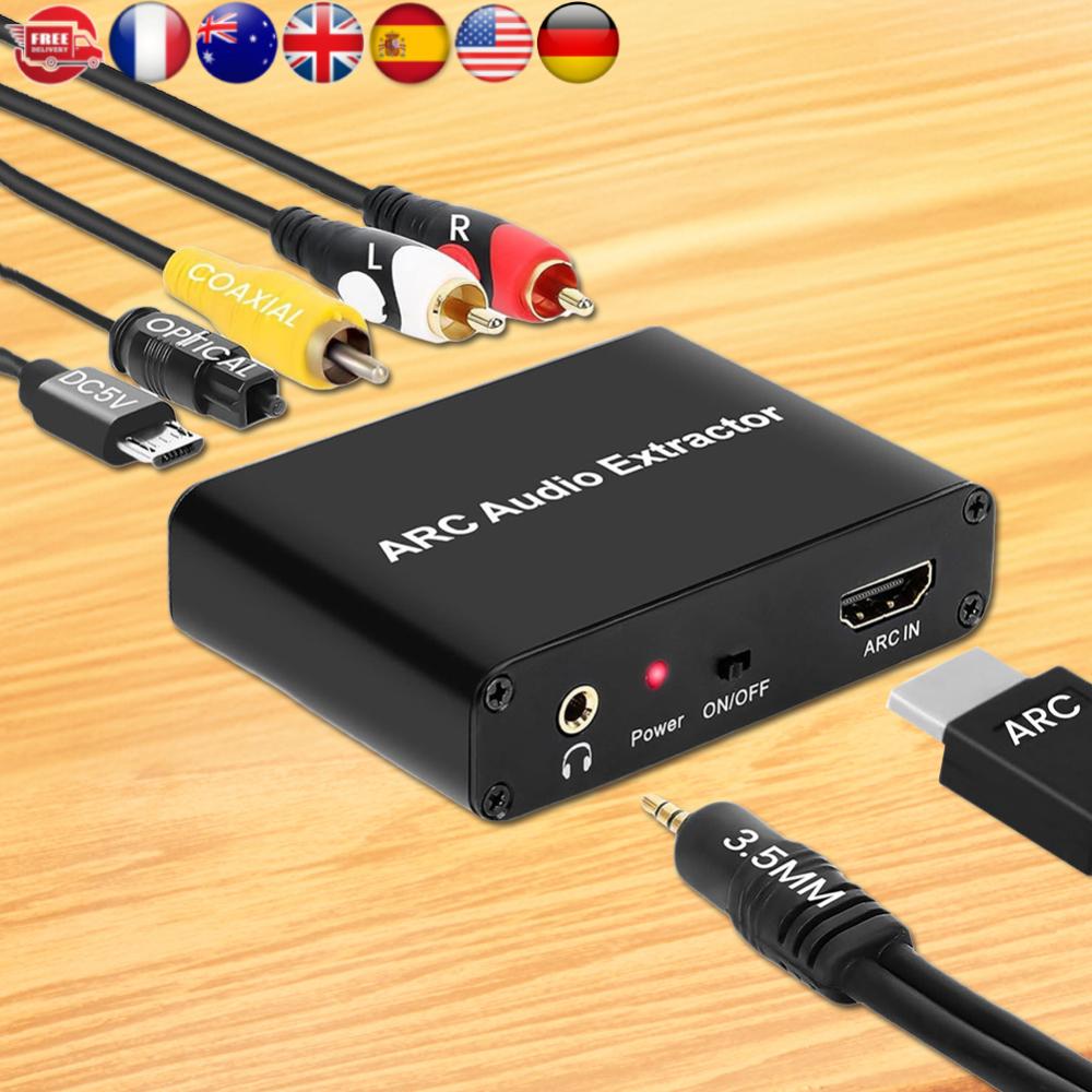 Аудиоэкстрактор HDMI-совместимый ARC, ARC в SPDIF коаксиальный, L/R стерео, 3,5 мм jack, HDMI-совместимый ARC-адаптер, Аудиоадаптер