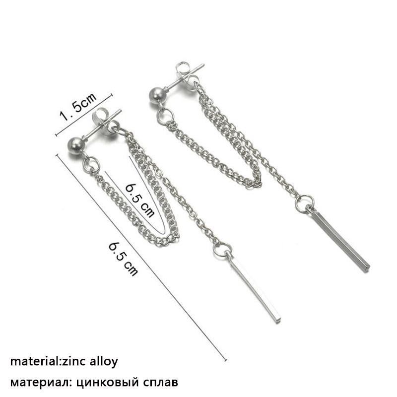 Korean Fashion Tassel Earrings Silver Metal Thread Pendants Dangle Earrings for Women Girls Trendy Ear Decoration