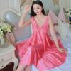 Женская ночная рубашка Ice Silk с V-образным вырезом - сексуальная летняя пижама