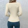 Женский модный повседневный однотонный свитер с длинным рукавом, тонкий свитер, пуловер, топ