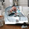 Football Messi Blanket Warmthful Decor Suitable for Couch Livingroom Chair All-Season Use Playful Design Perfect Gift for Relatives and Friends