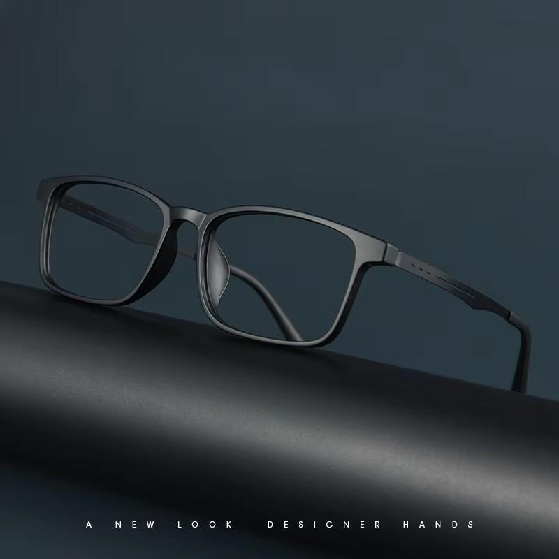Модные удобные очки Tr90 в ретро-стиле, сверхлегкие титановые очки, квадратные мужские очки для отдыха на природе, деловые очки с большой оправой