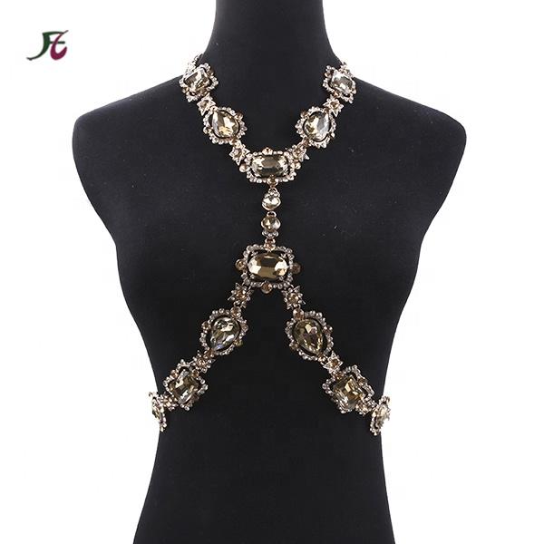 Fashion Carnival Masquerade Women Sexy Underwear Rhinestone Body Chain Crystal Bikini Bra Chain