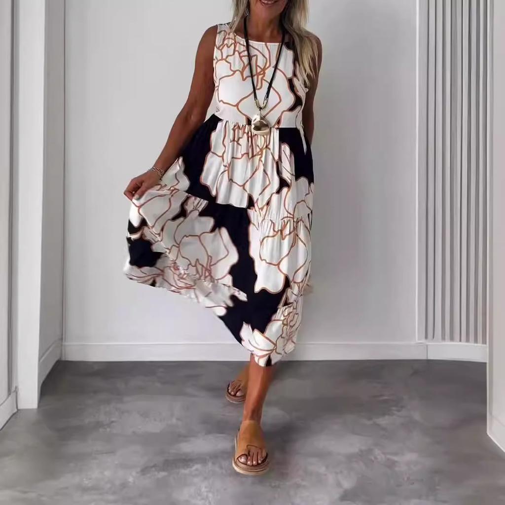 BITCED Летние женские модные платья без рукавов с принтом и завязками