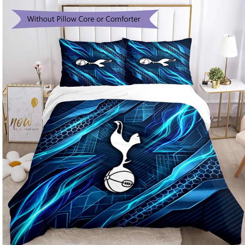 Tottenham Hotspur Pattern Printed 3PCS Bedding Set Soft Skin-Friendly Washable Duvet Cover & Pillowcases Set All Season Bedroom
