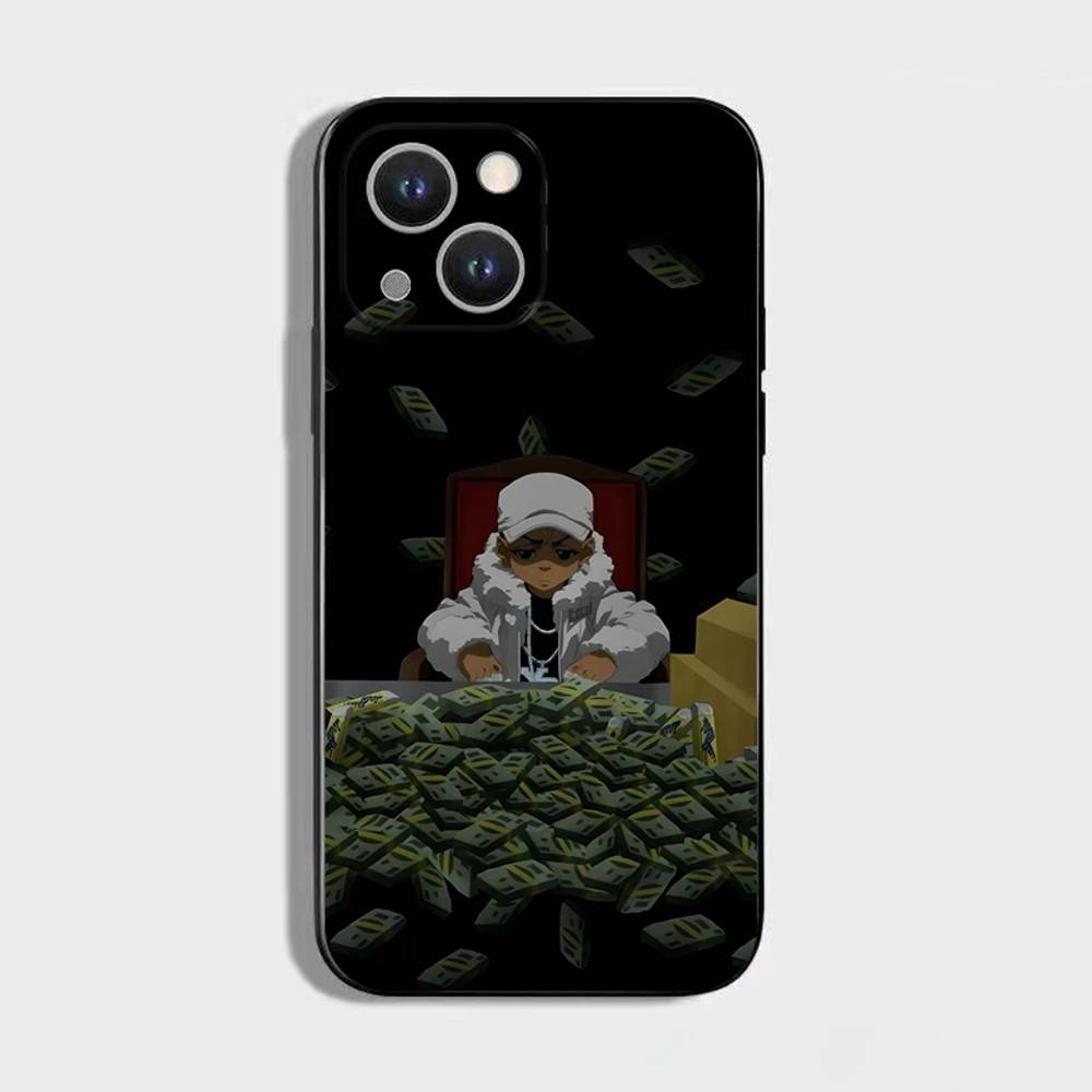 Cartoon The B-Boondocks Phone Case For iPhone 16,15,14,13,12,11 Plus,Pro Max,XS,X,XR,SE,Mini,8,7,Soft Silicone Black Cover