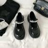 Модные лакированные туфли Мэри Джейн для женщин в стиле преппи с пряжкой на щиколотке, туфли-лодочки на платформе, женские японские туфли на толстом каблуке, школьные туфли Mujer