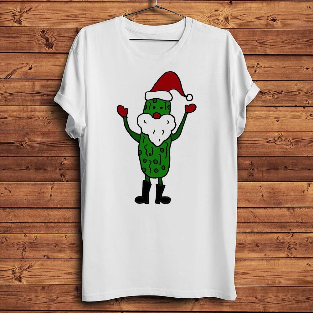 Merry Christmas Santa Claus Pickle Reindeer Funny Xmas Holiday TShirtCasual Short Sleeve T ShirtUnisex Gift Teenocrack Print
