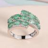Luxury Natural Zambian Emerald Rings 925 Sterling Silver Fine Quality Green Gems Fine Jewelry for Women Anniversary Gift