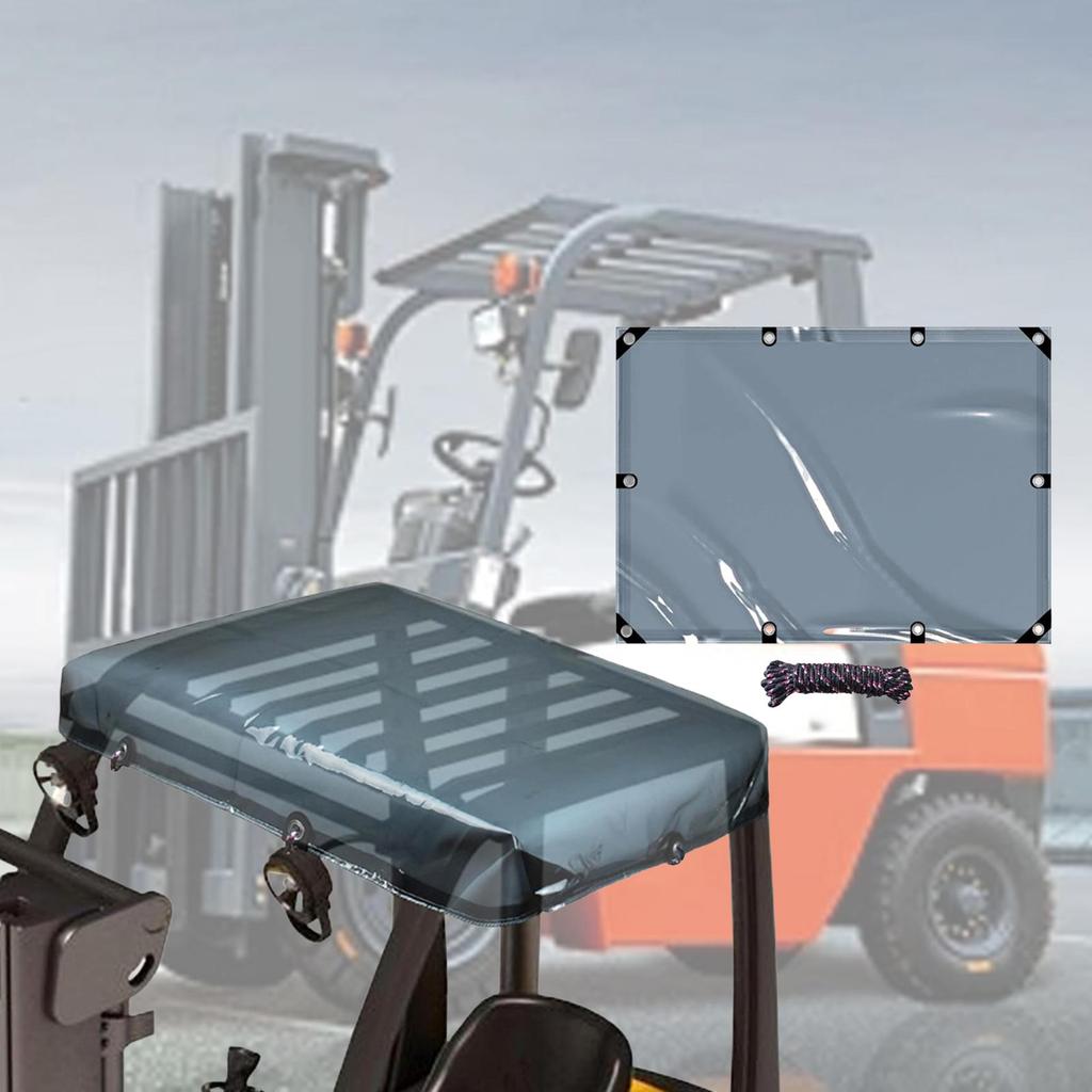 Forklift Cover Rain Canopy Easy to Install PVC Heavy Duty Colored Transparent Rainproof