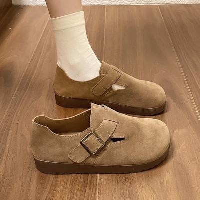 Женские новые туфли Doudou на толстой подошве на весну и осень, женские ленивые туфли-лодочки