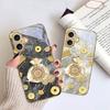 Счастливый мешок благословений Для iPhone 17 Pro Max 16 16E 15 14 13 Plus 12 mini 11 15Pro 17 Air XR X 17ProMax Золотой стеклянный чехол для телефона