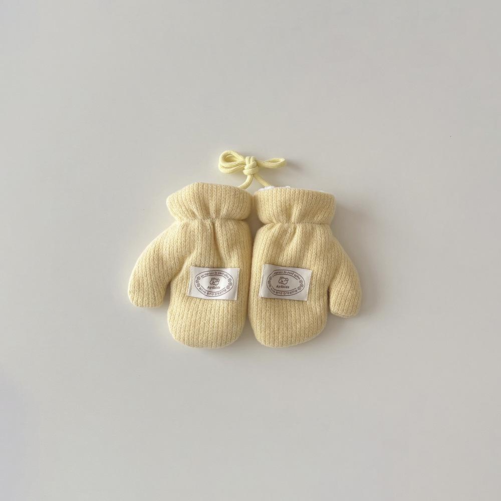 Fashion Baby Mittens Cute Floral Print Lace Winter Mittens for Girl Warm Plush Lined Thermal Toddler Kids Mittens