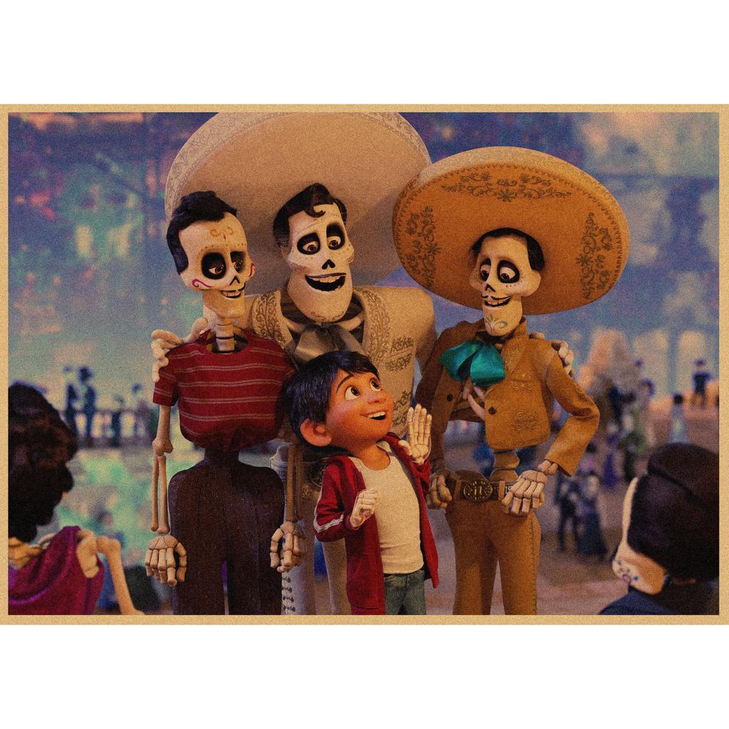Ретро Аниме Постер из Крафт-бумаги Coco - Декоративное Настенное Искусство Фреска