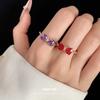 Zircon Bow Open Rings Vintage Minimalist Luxury Finger Ring for Women