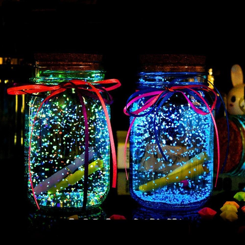 Star Origami Fluorescent Glass Bottle Night Glow Starry Sky Bottle Fluorescent Drift Bottle