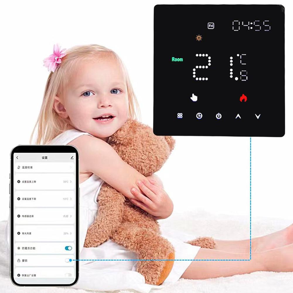 Регулятор температуры Tuya WIFI, еженедельная программируемая температура, настройка времени, яркость света