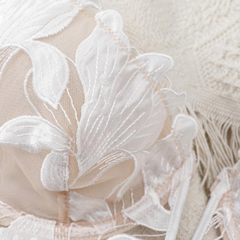 Сексуальный бюстгальтер с вышивкой из французского кружева, комплект женского нижнего белья, комплект нижнего белья, тонкий бюстгальтер пуш-ап с глубоким V-образным вырезом, бюстгальтер и комплект трусиков