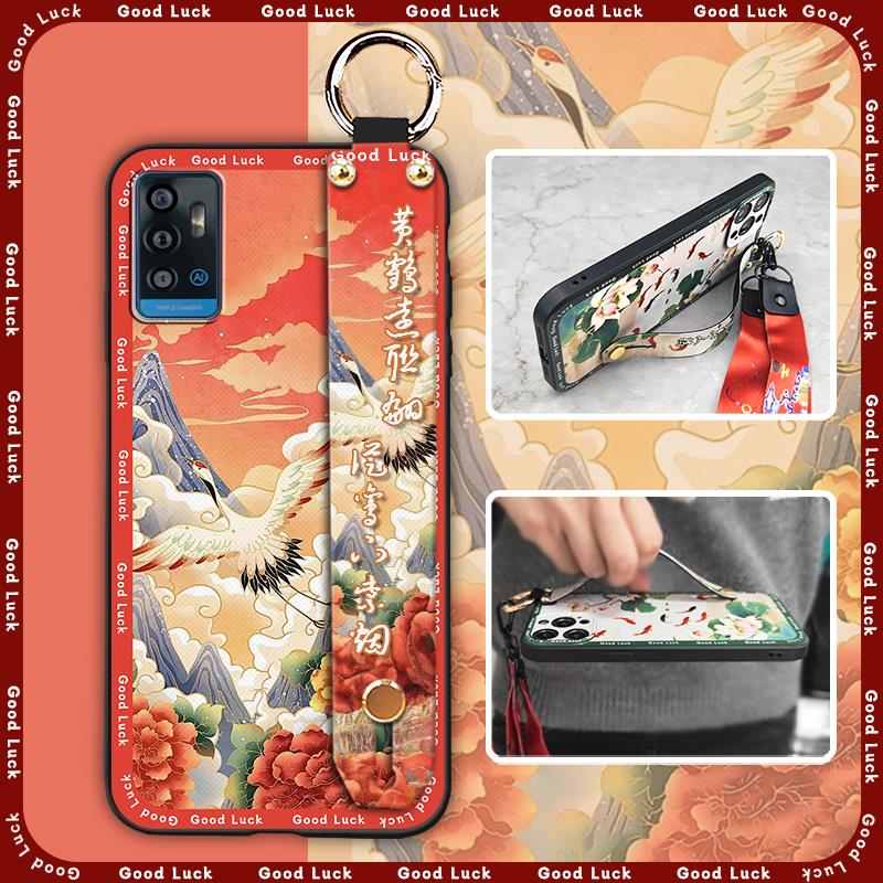 Защитный чехол для телефона в китайском стиле для ZTE Blade A71, ремешок на запястье, браслет, противоударный силиконовый, водонепроницаемый, ударопрочный