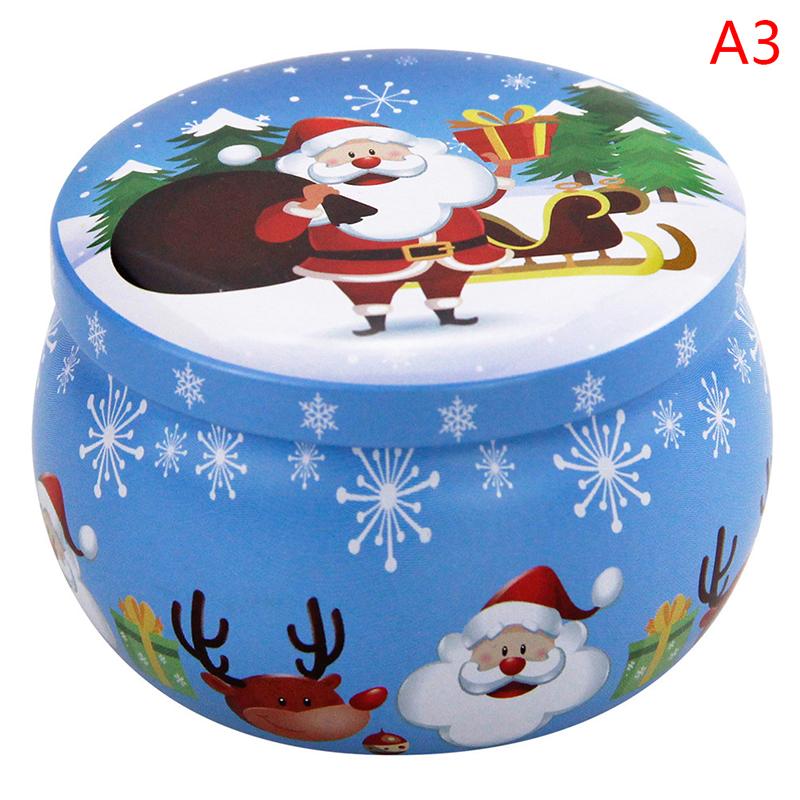 Рождественская свеча Банка Рождественские ароматические свечи Оловянная банка Восковая свеча Подарочная коробка