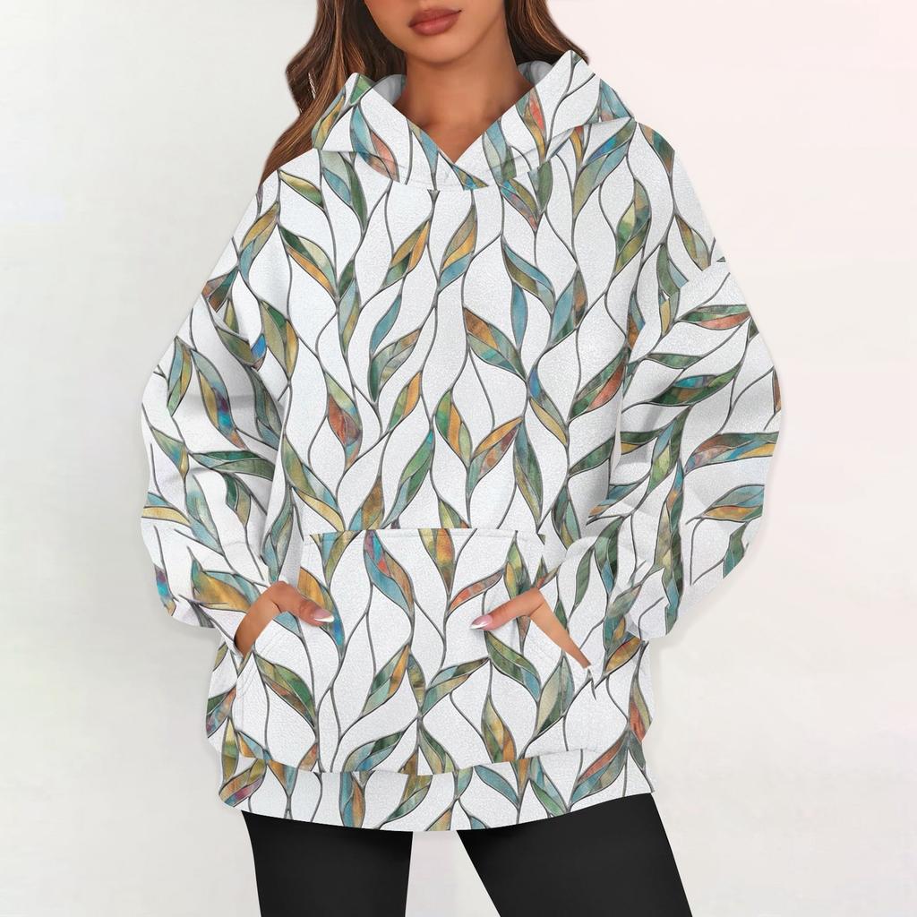 Женские худи оверсайз из флиса, толстовки с длинным рукавом, пуловеры с карманом